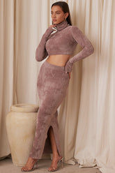 rose chenille maxi skirt