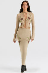 artichoke floral maxi skirt