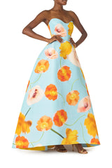 Poppy Printed Ball Gown