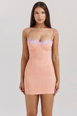 sorbet lace trimmed mini dress