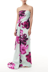 Electric Floral Column Gown