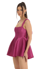 Fit and Flare Dress in Berry