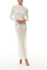 Lace Knit Midi Skirt