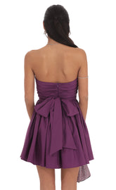 Strapless A-line Dress in Purple