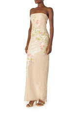Floral Sequin Column Gown