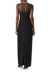 Pearl Neckline Column Gown