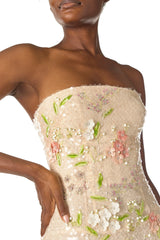 Floral Sequin Column Gown