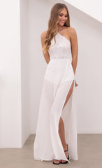 Halter Lace Dress in White