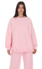 Lucy Oversized Crewneck in Pink