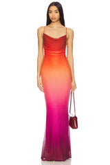 Cosima Ombre Mesh Maxi Dress