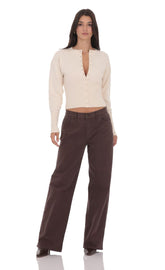 Low Rise Baggy Jeans in Chocolate Brown