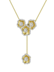 Halo Flower Rose Gold Y Necklace