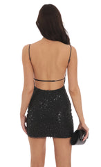 Beaded Sequin Dress in Black
