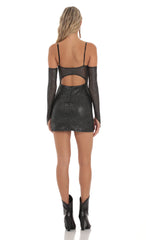 Shimmer Bodycon Dress in Black