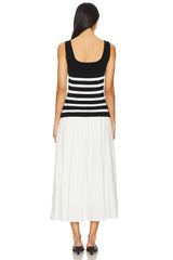 Sienna Squareneck Twofer Midi Dress