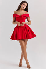 scarlet off shoulder mini dress