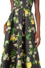 Noir Lemon Print Corseted Dress