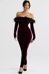 black cherry velvet jumpsuit