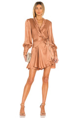 Silk Wrap Mini Dress