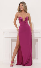 High Slit Maxi in Fuchsia
