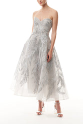 Silver Feather Cocktail Dress