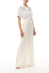 Silk White Palazzo Trouser