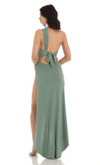 One Shoulder Dress in Green