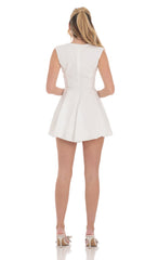 Floral Fit and Flare Dress in White