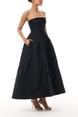 Noir Floral Jacquard Dress