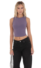 Open Back Twist Top in Mauve