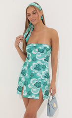 Bodycon Dress in Green Print