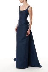 Ocean Mikado Draped Gown