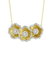 Halo Flower Yellow Pendant Necklace