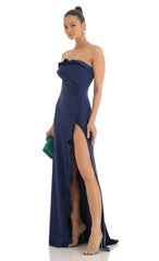 Strapless Maxi Dress in Navy