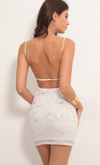 Shimmer Dress in Ivory Gold
