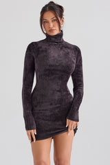 charcoal chenille mini dress