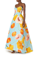 Poppy Printed Ball Gown