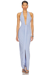 x REVOLVE Tie Front Halter Gown