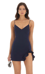 V-Neck Dress in Navy