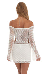 Crochet Cutout Dress in White