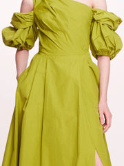 Bubble Sleeve Taffeta Gown