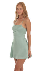 A-Line Mini Dress in Sage Green