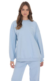 Lucy Oversized Crewneck in Blue