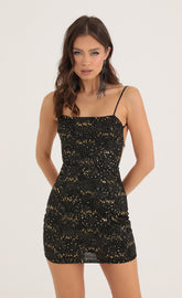 Strappy Dress in Black Starlight