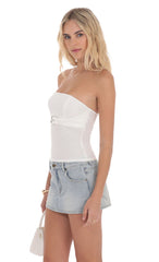 Strapless Buckle Top in White