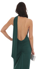 Wrap Scarf Strap Maxi Dress in Green
