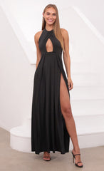 Halter Maxi Dress in Black