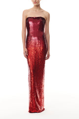 Ombre Sequin Column Gown