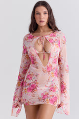 floral print beach cover up