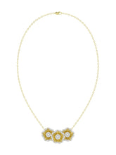 Halo Flower Yellow Pendant Necklace